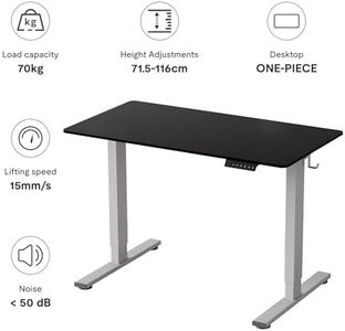 FLEXISPOT Electric Standing Desk 160x80cm – Height Adjustable, Silver Frame, Black Top