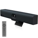 Yealink 4K Video and Audio Conference Room Camera System UVC34 Video Bar Webcam with Auto Framing and AI Face Enhancement for Office Business Distance Learning 120° Wide Angle Speaker Teams Certified