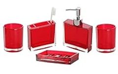TUANYO Red Bathroom Accessories Set
