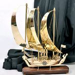 DSH CRAFTING YOUR CURIOSITY Brass Titanic Ship 12" Inch Action Showpiece With Wooden Base Perfect For Home Decoration And Gifting.(Small)