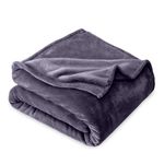 Bare Home Microplush Velvet Fleece Blanket - Throw/Travel - Ultra-Soft - Luxurious Fuzzy Fleece Fur - Cozy Lightweight - Easy Care - All Season Premium Bed Blanket (Throw/Travel, Dusty Purple)