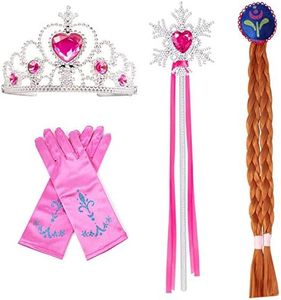 BanKids Princess Crown Magic Wand Gloves and Wig for Princess Costume Toddler Girls