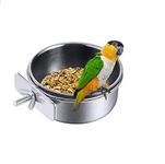 Cozy Puppies Bird Cage Food Water Dispenser Parrot Food Dish Bird Feeder Cup for Cage, Stainless Steel Bird Food Holder Container for Parrot Macaws Ferret Parakeet Cockatiel Budgerigar