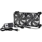 GDSTIME Big Airflow Dual 2 x 120mm Fans DC 12V Electric Fan with AC 100V - 240V Speed Control, Cabinet Chassis Server Workstation Window Cooling Fan