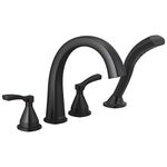 Delta Faucet T4777-BL Four Hole Roman Tub Trim Deck-Mount with Diverter, Matte Black