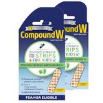 Compound W One Step Wart Remover Strips for Kids, 10 Medicated Strips for Wart Removal, 2 Pack