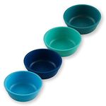 RE-PLAY Made in USA 4pk 12 oz. Bowls | Aqua, Sky Blue, Navy, Teal | Eco Friendly Heavyweight Recycled Milk Jugs & Polypropylene -Virtually Indestructible | BPA Free | True Blue+