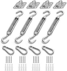 HOMPER Awning Attachment Set, Heavy Duty Sun Shade Sail Stainless Steel Hardware Kit for Garden Triangle and Square, Rectangle, Sun Shade Sail Fixing Accessories