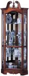 Howard Miller Berkshire Corner Curio Cabinet 680-205 – Windsor Cherry Glass Display Shelf Case with Light