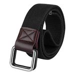 ZORO Cotton D ring buckle belt for men | Leather free, light weight, (PACK OF 1) | Color - Black