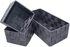 Clay Roberts Storage Baskets, 3 Pack, Grey, Storage Baskets Sets, Grey Storage Basket, Woven Storage Boxes for Home, Kitchens, Offices, Cupboards, Bathrooms, Shelves, Storage Boxes, Storage Baskets
