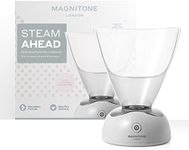 MAGNITONE SteamAhead Hydrating Facial Steamer with Face Funnel and Nose Funnel Deionized Steam Particles Unclog Pores Decongestant (Grey)