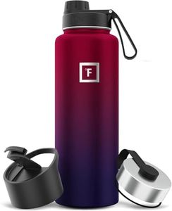 IRON °FLASK Botella de Agua Deportiva - 40 oz, 3 Tapas (Tapa de Pico), Acero Inoxidable con Aislamiento al vacío, Cantina Moderna de Doble Pared, frío y Caliente (Arco Iris Oscuro)
