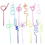 12 Pcs Colorful Curly Straws,Creative Party Straws Reusable Plastic for Kids Adults,Environmentally Friendly Crazy Loop Straws,for Friends' Gathering Birthday Party Camping Use