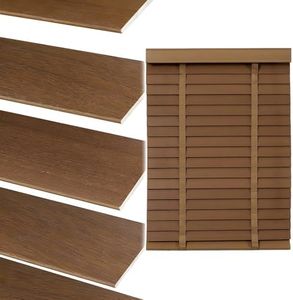 HIAPES Customizable Wood Blinds for Indoor Windows - Blackout Room Darkening Shades with Privacy Protection, Faux Bamboo Blinds for Office, Living Room, Bedroom