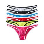 YUFEIDA Men's Lingerie Thong Underwear Sexy Soft String Bikini Underpants Pack