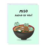 Funny Graduation Card, Congratulations Congrats Card for Him/Her, Funny Grad Card for New Job Promotion, New Home, Wedding Celebration (Miso proud of you)