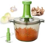 Brieftons Express Manual Food Chopper: Large 8.5-Cup, Hand Chopper Vegetable Cutter to Chop Veggies, Fruits, Herbs, Garlic Onion Chopper for Salsa, Salad, Pesto, Guacamole, Coleslaw, Indian Cooking