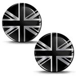 Biomar Labs® 2 x 3D Silicone Stickers UK Union Jack GB Silver England United Kingdom Flag Decals Car Motorcycle Window Laptop Phone KS 216