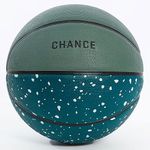 Chance Rubber Outdoor/Indoor Basketball Ball - Size 5 Kids & Youth, 6 WNBA Womens, 7 Mens NCAA & Official NBA Basketball Sizes (7 Men's Official - 29.5", Speckled Green)