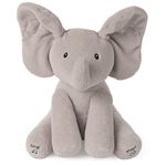 Official Baby GUND Flappy the Elephant, Interactive and Musical Cuddly Plush 12-Inch Stuffed Snuggly Peek-a-Boo Teddy GiftFluffy Animal Themed Soft Toy for Newborn Boys and Girls Aged 0-12 Months