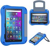 Fire 7 Tablet Case for Kids, only Compatible with 12th Gen 2022 Release, OQDDQO Lightweight Anti-Slip Shock Resistant Kid Friendly Cover with Stand for Amazon Kindle Fire HD 7 Tablet (Blue)