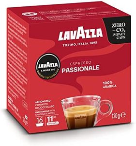 Lavazza, A Modo Mio Espresso Passionale, Coffee Pods, 100% Arabica, Warm and Inviting Taste, Intensity 11/13, Dark Roasting, 1 Pack of 16 Coffee Pods