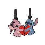 Peers Hardy - Disney Lilo and Stitch Blue, Pink and Red 2 Piece Luggage Tag Set