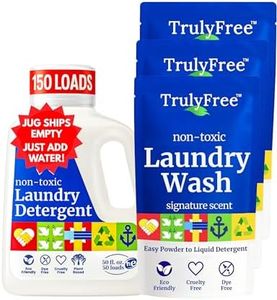 Truly Free Laundry Detergent for Sensitive Skin | Gentle & Safe for Baby Clothes | Plant-Based | 3 Pack Refill Powder| Easy to Dissolve to Create a Liquid| Signature Wash Scented (150 Loads)