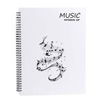 Music Sheet Folder Song File Clef Paper Storage Documents Holder Bag, White Plastic Concert Choral Folder A4 40 Pockets for Musicians and Band, Writable and 180-degree Spiral-Bound