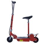 HOMCOM 120W Foldable Powered Scooters with 24V Rechargeable Battery, Adjustable Ride on Toy (Red)