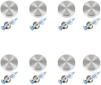 8Pcs 4 in 1 Stainless Steel Screw Mirror Screws Cap Nail Sliver Fasterens Sign/Advertising Hardware Nails(18MM) (20MM) (20mm)