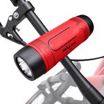 Bluetooth Speaker for Bicycle, Portable Speakers Waterproof for Outdoor, LED Light, 4000mAh Power Bank, with Full Set Accessories (Red)