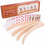 Playing Card Holder Set of 4 Wooden, Hands-Free, Curved Design, Holds 20 Playing Cards, Ideal for Board & Card Games or Little Hands & Arthritis