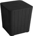 YITAHOME 11.5 Gallon Outdoor Side Table with Storage Small End Table for Coffee, Patio Decor,Cushions(Black)