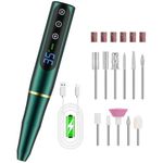 NAILGIRLS Nail Drill Rechargeable Cordless Nail Drill Machine, Portable Electric Nail Drill 35000RPM Professional Electric Nail File for Acrylic Gel Nails, Efile Manicure Pedicure Polishing, Premium Green