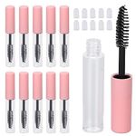 10Pcs Empty Mascara Tube and Wand, 5ml Clear Refillable Empty Mascara Tube Bottle with Eyelash Wand Portable DIY Eyelashes Mascara Cosmetic Container Bottle for Eyelash Growth Oil and More