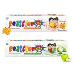 PediflorKidz Anticavity Fluoride Green Apple and Orange Flavor Toothpaste for children | 70g x 2 pack | Family combo pack | Vegan Friendly