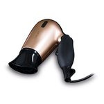 Carmen C80020 Noir Travel Hair Dryer with Concentrator Nozzle, Travel Bag, 1200W, Black and Rose Gold