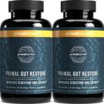 Primal Harvest 2 Pack, Restore for Gut Health, Primal Gut Restore w/POSTbiotics, PREbiotics and PRObiotics for Women and Men, 60 CT - Digestion, Colon Cleanse, Helps Leaky Gut Repair