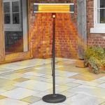 Harrier 1800w Premium Standing Outdoor Patio Heater | Remote Control Included & Portable for Ease | Energy Efficient Radiant Warmth