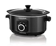 Morphy Richards 3.5L Sear & Stew Slow Cooker, Shatter Resistant Aluminium Pot, 3 Heat Settings, Hob Proof, Easy Clean, 163W, Black, 461020.