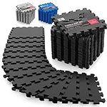 Gym Flooring Set - Interlocking EVA Soft Foam Floor Mat, 18 Pieces Puzzle Rubber Tiles Protective Ground Surface Protection, Play Workout Exercise Mats Underlay Matting Sports Pool Home Fitness Garage