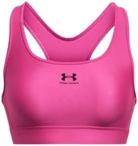 Under Armour Women's UA HG Armour Mid Padless Sports Bra, Comfortable Bra for Exercise, Gym Bra for All Activities