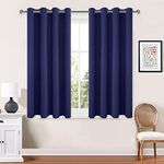 Hiasan Blackout Curtains 2 Panels for Bedroom, Thermal Insulated Privacy Protection Room Darkening Window Curtains, 52 x 45 Inches Length, Navy Blue