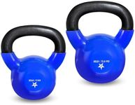 Yes4All 20, 30lbs Kettlebell Vinyl Coated Cast Iron – Great for Dumbbell Weights Exercises, Full Body Workout equipment Push up, Grip Strength and Strength Training, PVC Blue