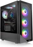 Thermaltake View 200 TG ARGB Motherboard Sync ATX Tempered Glass Mid Tower Computer Case with 3x120mm Front ARGB Fan, CA-1X3-00M1WN-00