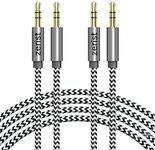 2 Pack 3.5mm Stereo Audio Cable Extension Male to Male Nylon Braided 10ft/3m Zerist Tangle-Free AUX Cable for Headphones, iPods, iPhones, iPads, Home/Car Stereos and More (Black)