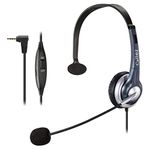 Callez 2.5mm Cordless Phone Headset Mono, Hands-Free Telephone Headset With Noise Canceling Mic For DECT Siemens Gigaset C430 C530 Panasonic Cisco Linksys SPA Polycom Call Center Home Office(C300D1)