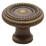 Baldwin 4645050 Rope Cabinet Knob, Antique Brass